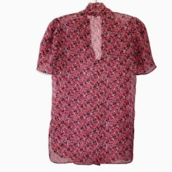 Bcbgeneration blouse sheer floral pink small FINAL CLEARANCE $10. - Picture 2 of 5